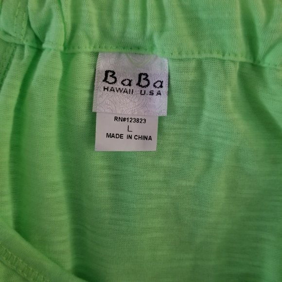 BaBa Swimsuit Cover Up Hawaii Maui Beach Neon Green Womens Size Large USA NEW - Picture 6 of 6
